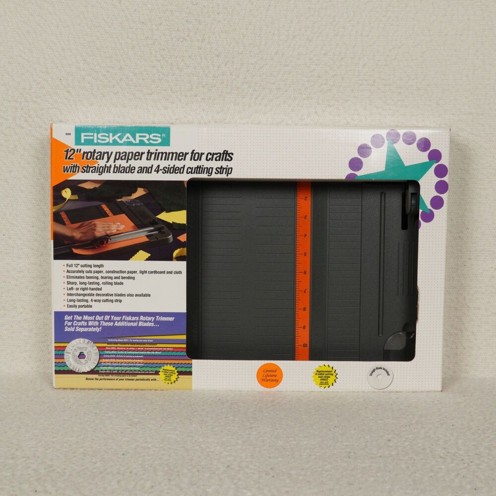 Fiskars 12" Rotary Paper Trimmer for Crafts Straight Blade 4-Sided Cutting Strip